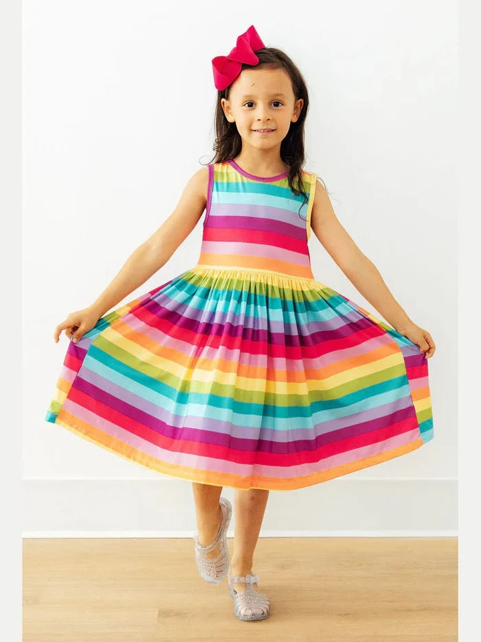Cheerful Stripes Tank Twirl Dress