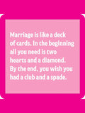 COASTER: Marriage deck of cards