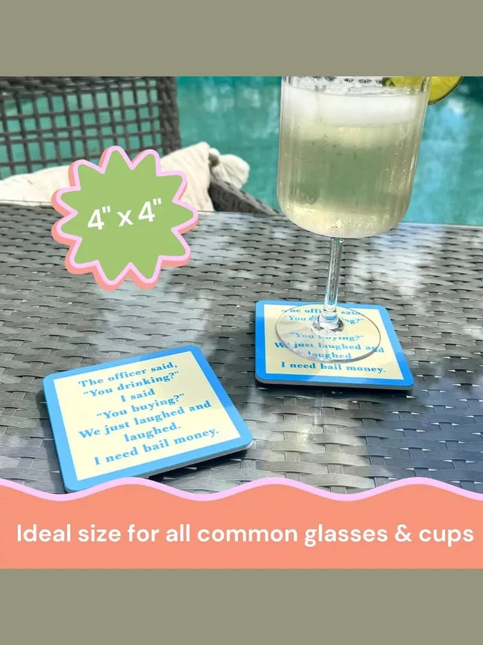 COASTER My Back goes Out | Funny Home Gift | Home Bar Deco