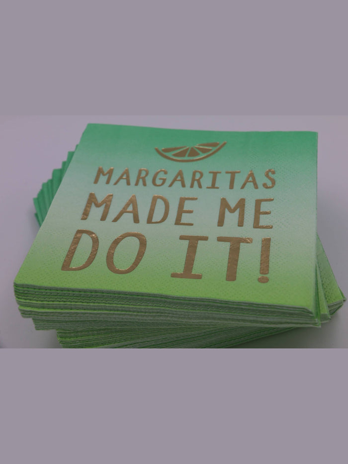 Cocktail Napkins | Margaritas Made Me Do It -  Foil - 20ct