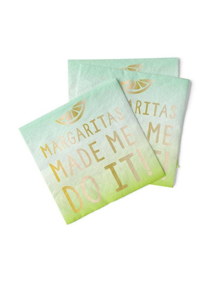 Cocktail Napkins | Margaritas Made Me Do It -  Foil - 20ct