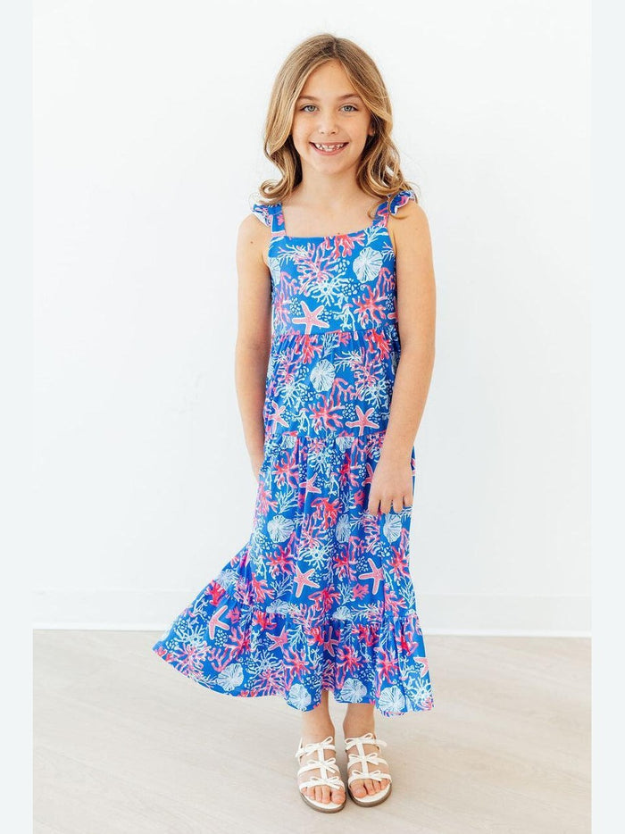 Coral Cove Ruffle Maxi Dress