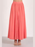 Coral Pleated Skirt
