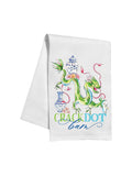 Crack Dot Bam Mahjong Dragon Blue Kitchen Towel