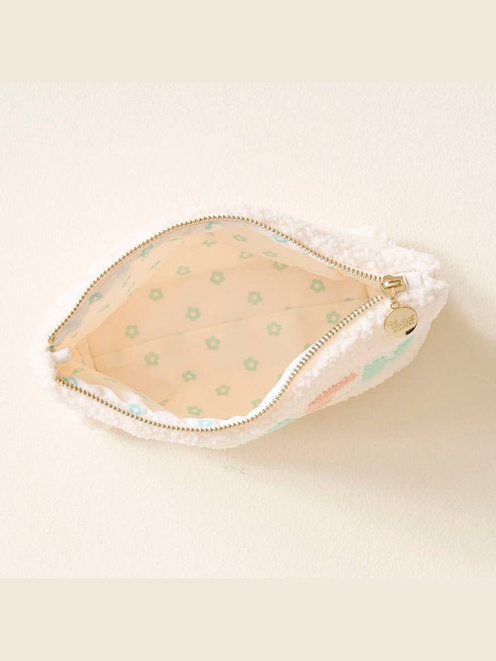 Cream Teddy Pouch - Beach