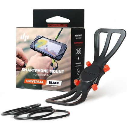Black Deeper Smartphone Mount for Fishing Rod | Universal Phone Holder MARKSMAN