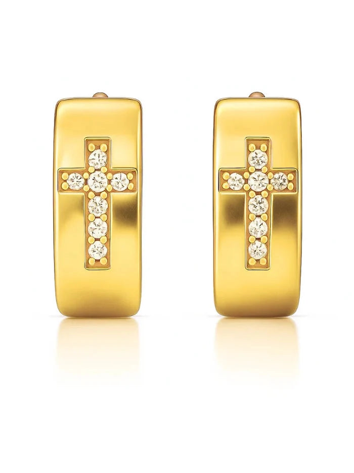 Denali Cross Huggie Hoop Earring