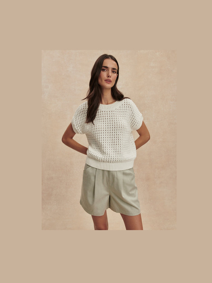 Denny Knit Top - Snow White