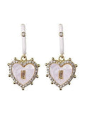 Diamond Capri Heart Drop Charm Earrings