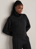 Dream Glow Mock Neck - Pure Black Heather