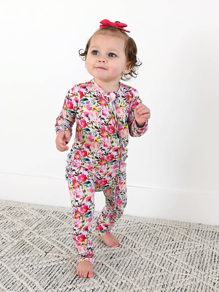 Eloise Ruffle E Zip Bamboo Baby Outfit Sleepies Little