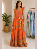 Elsie Dress - Apricot Filigree