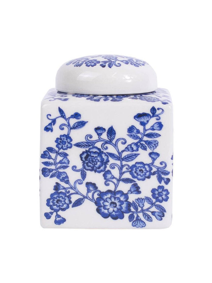 Enchanted Garden Jar   Blue/White   4x5x4