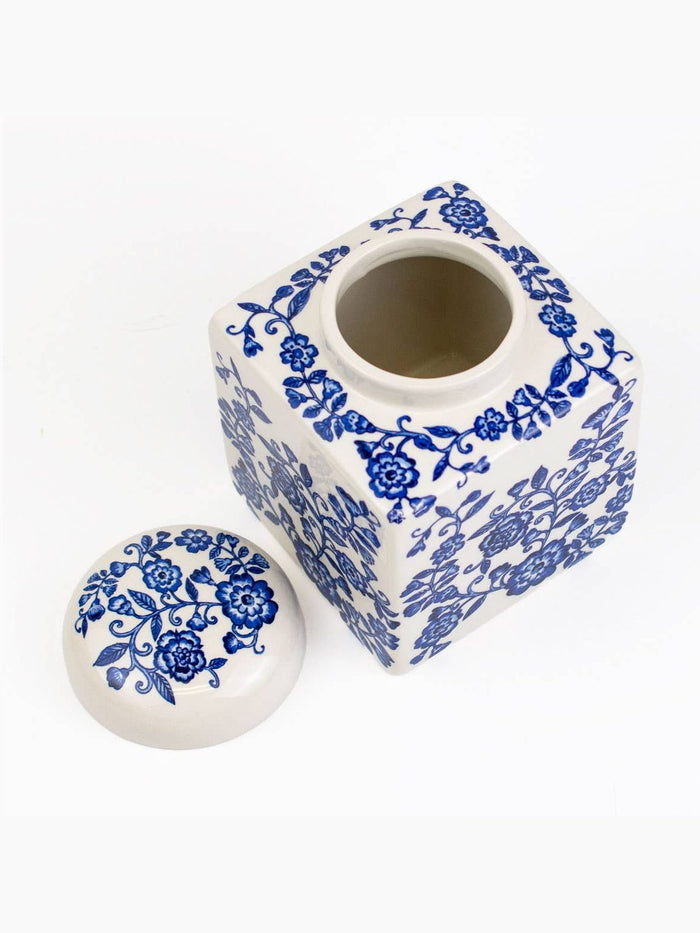 Enchanted Garden Jar   Blue/White   4x5x4