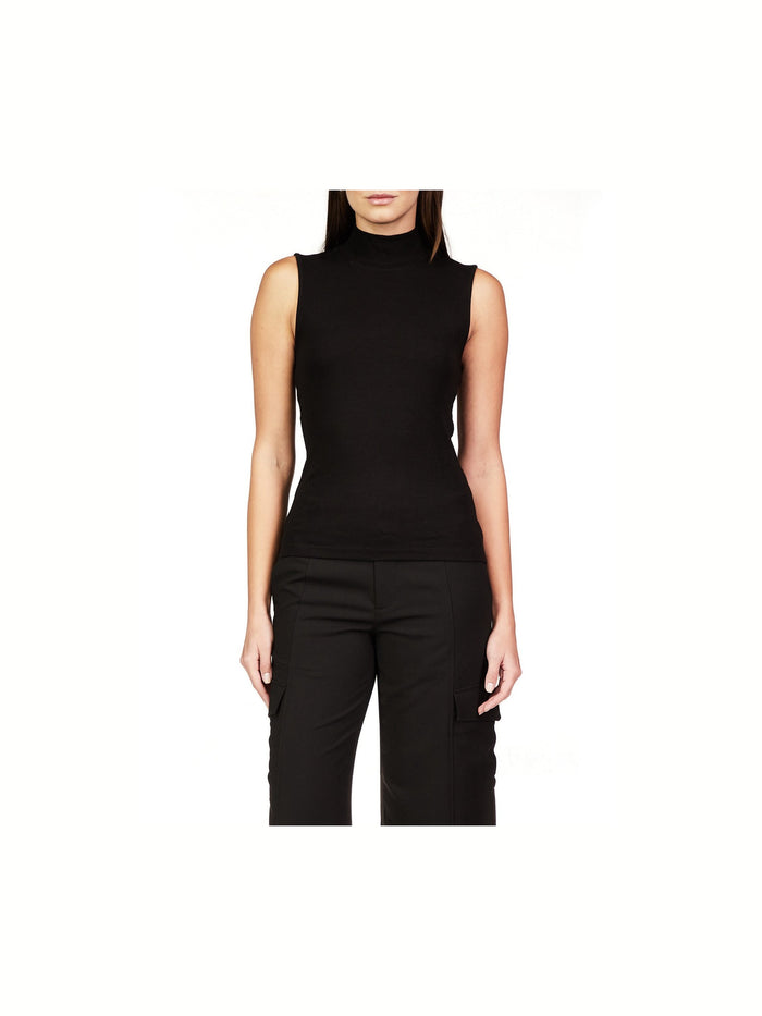 Essential Sleeveless Mock Neck