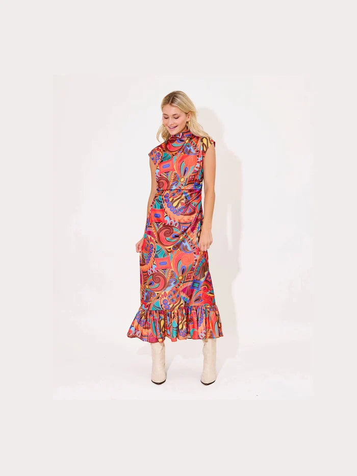 Estelle Dress - Elegant Jewel Box Print for Fall Weddings