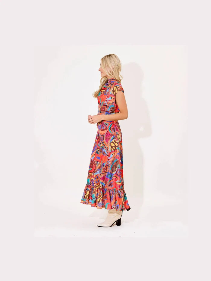Estelle Dress - Elegant Jewel Box Print for Fall Weddings