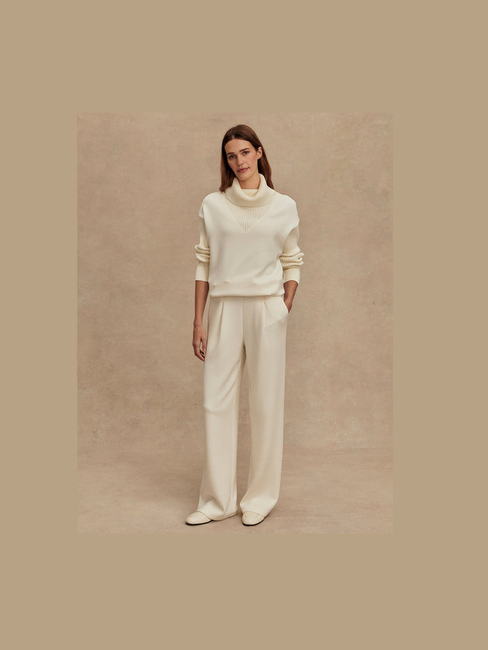 Extra Wide Leg Pant 29.5 - Egret