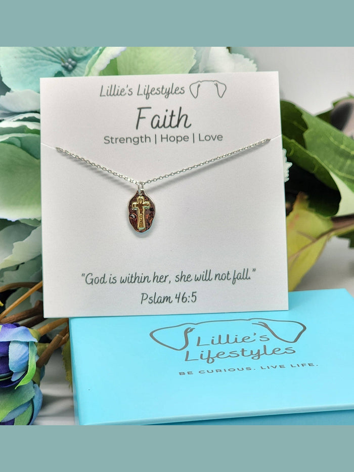 Faith Two Tone Cross Necklace
