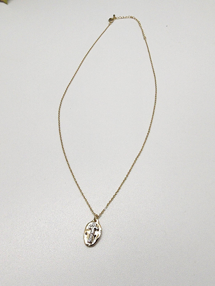 Faith Two Tone Cross Necklace