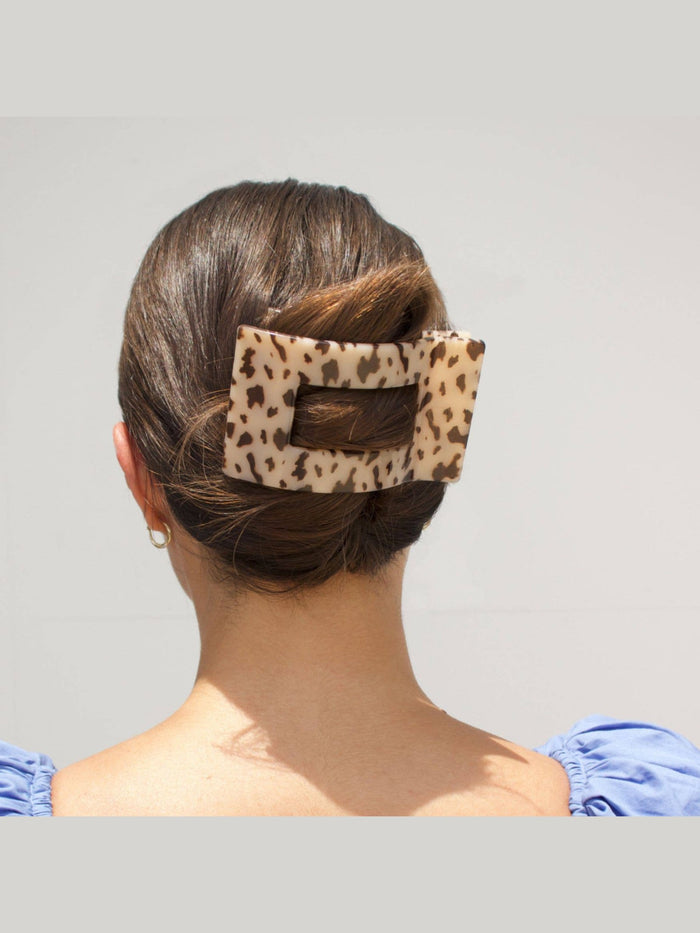 Flat Rectangle Hair Clip | Large | Blonde Tortoise