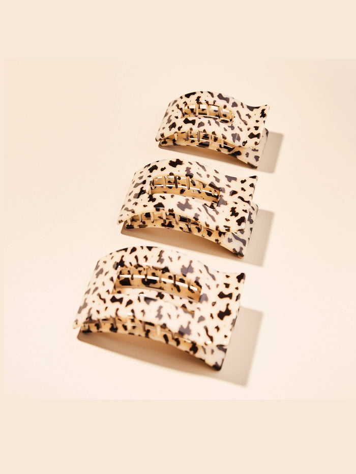 Flat Rectangle Hair Clip | Large | Blonde Tortoise