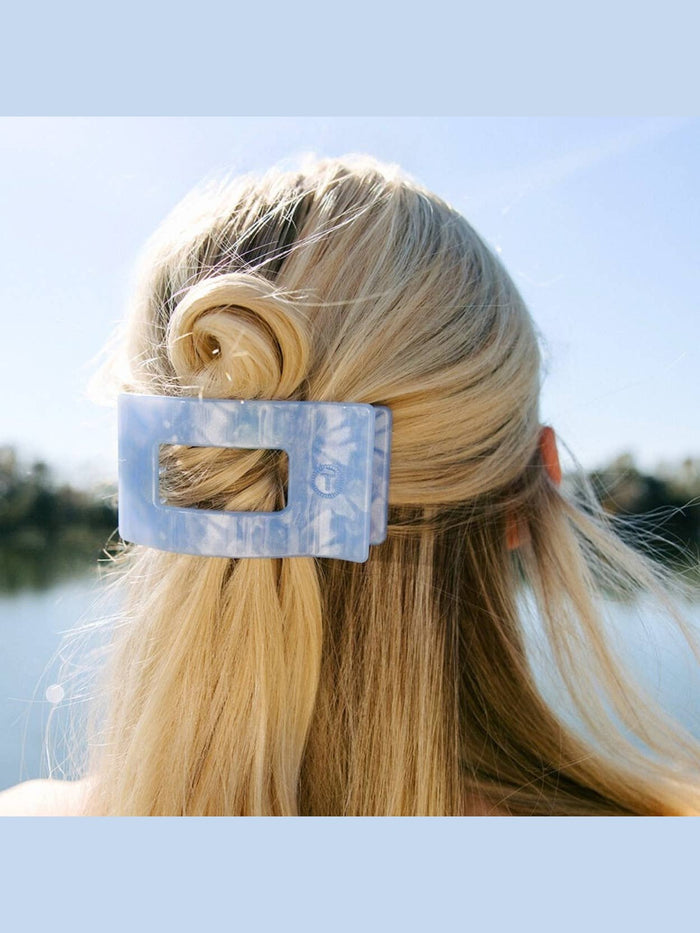Flat Rectangle Hair Clip | Medium | Blue Lagoon