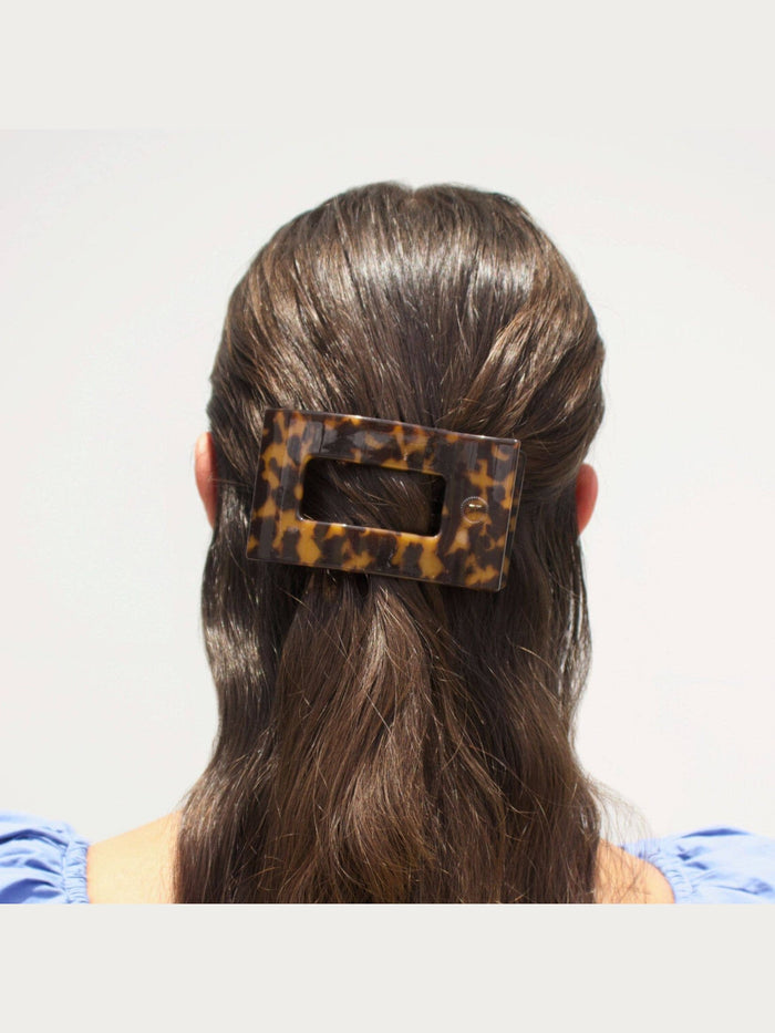 Flat Rectangle Hair Clip | Medium | Tortoise