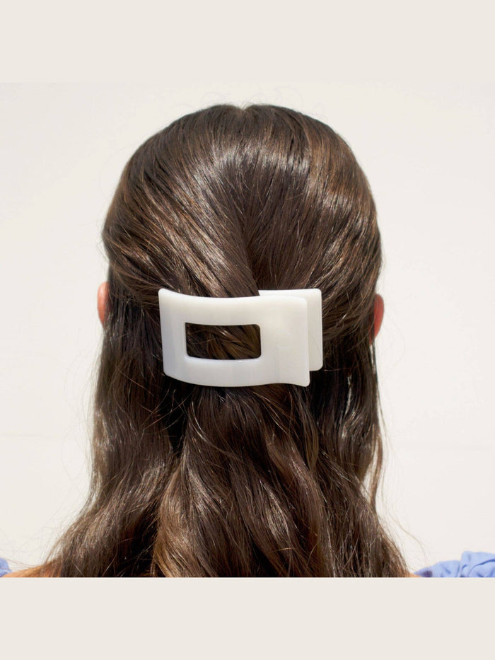 Flat Rectangle Hair Clip | Small | Coconut White