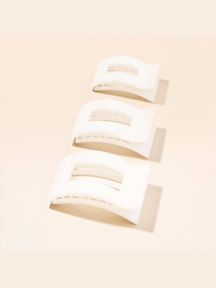 Flat Rectangle Hair Clip | Small | Coconut White