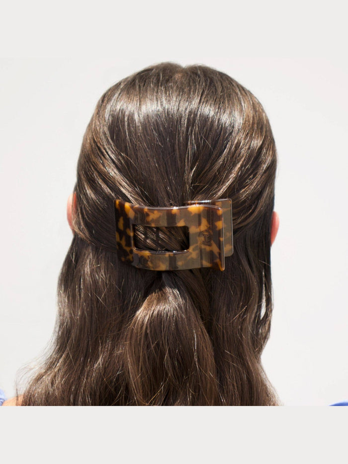 Flat Rectangle Hair Clip | Small | Tortoise
