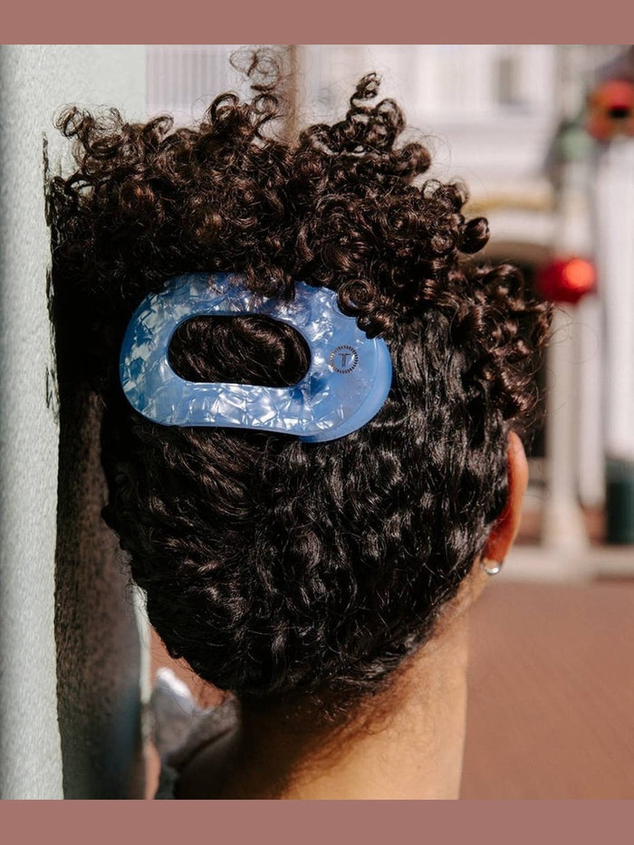 Flat Round Hair Clip | Large | Blue Lagoon