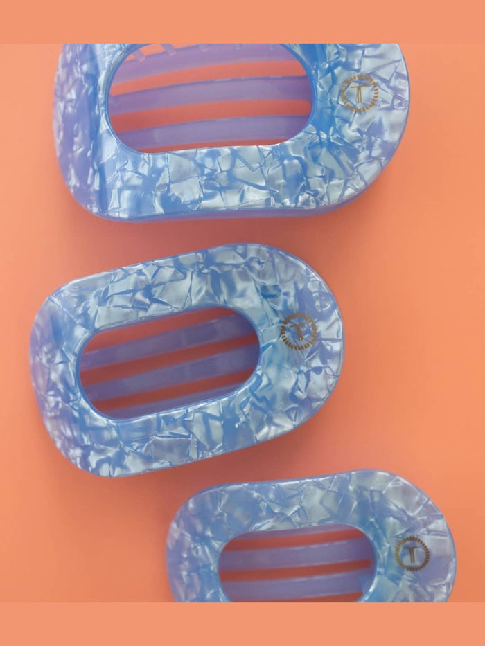 Flat Round Hair Clip | Large | Blue Lagoon