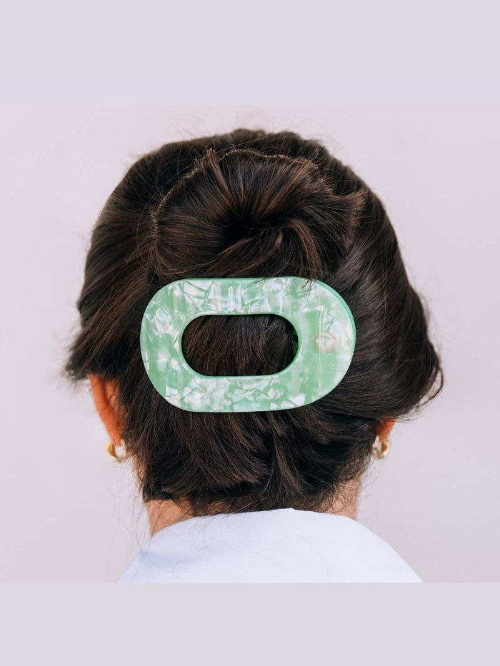 Flat Round Hair Clip | Large | Spring Splash