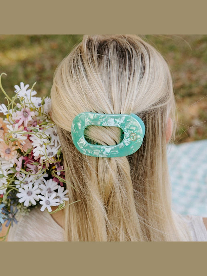 Flat Round Hair Clip | Medium | Spring Splash