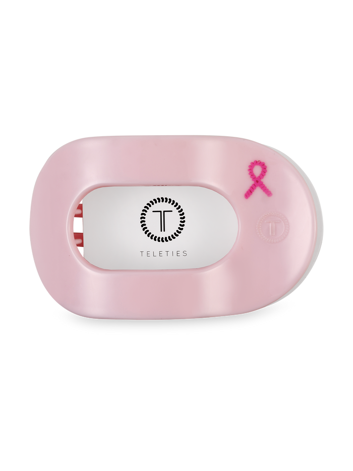 Flat Round Hair Clip | Small | Pink Ribbon Power