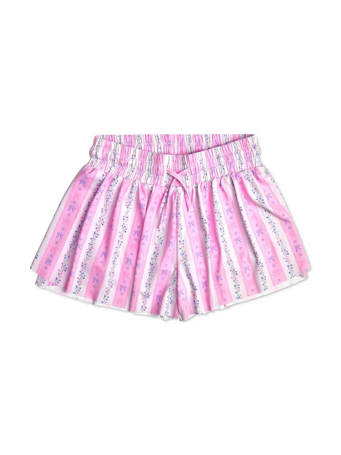 Floral Striped Butterfly Shorts