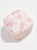 Floral Travel Jewelry Box with Mirror