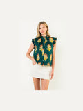 Flutter Sleeve Floral Detail Top