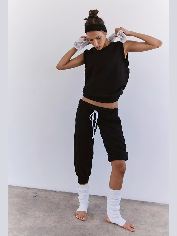 Black Flutter Tank with ruffle sleeves and scoop neck