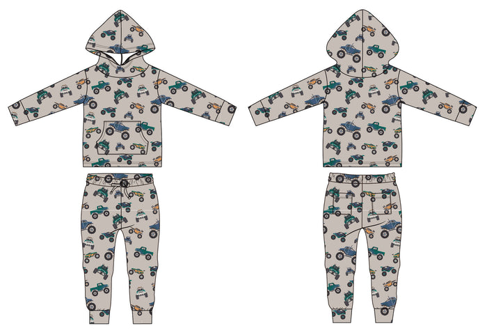 French Terry Hooded Jogger Set