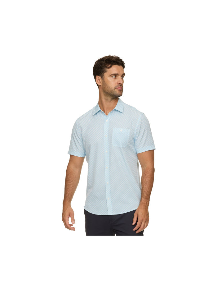 Fridley Agave Print Seersucker Performance Shirt