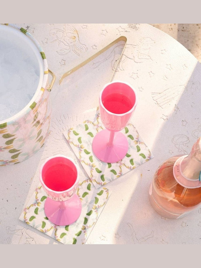 Garden Party Scalloped Acrylic Champagne Flutes, Pink (Set of 4) – SumnerEdit