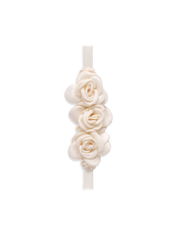 Girl's Headband with Faux Flowers  & Pearls