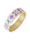 Going Mahjong! Enamel Hinge Bangle in Multi