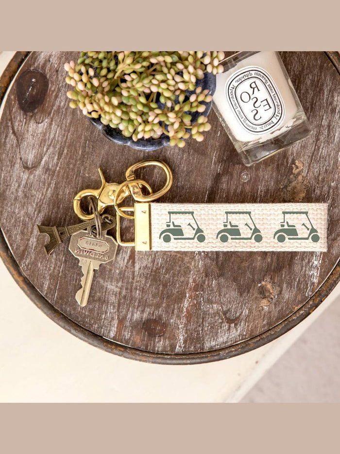 Green Golf Cart Keychain