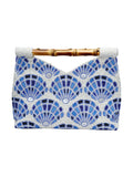 Handmade Beaded Women's Clutch Bag with Bamboo Handle