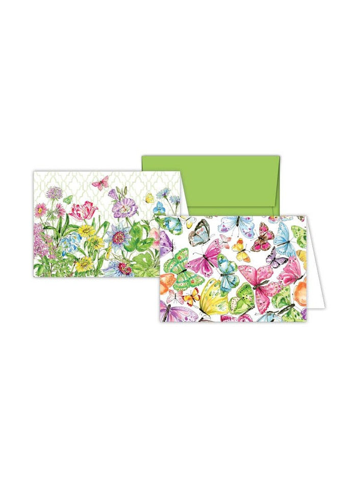 Handpainted Colorful Butterflies Petite Note Combo