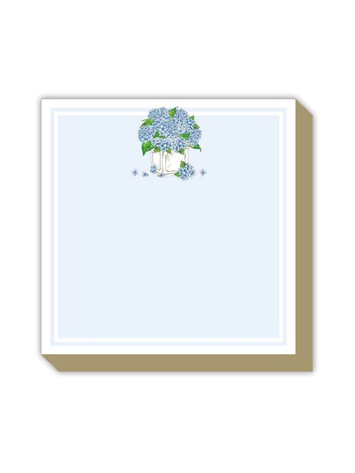 Handpainted Hydrangea Border Luxe Notepad