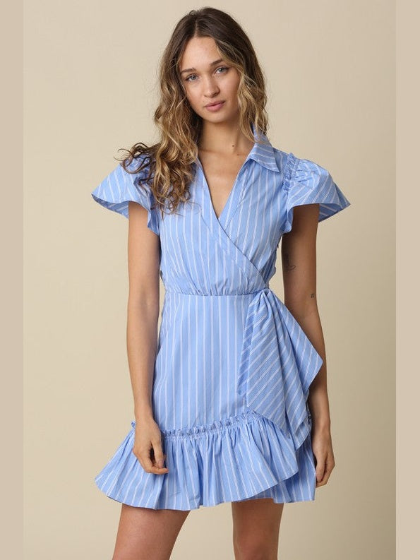 Hayley Stripe Ruffle Dress